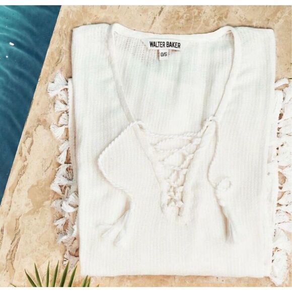 Walter Baker Acapulco Kaftan Ivory One Size Cotton Blend Nwt - Picture 5 of 5